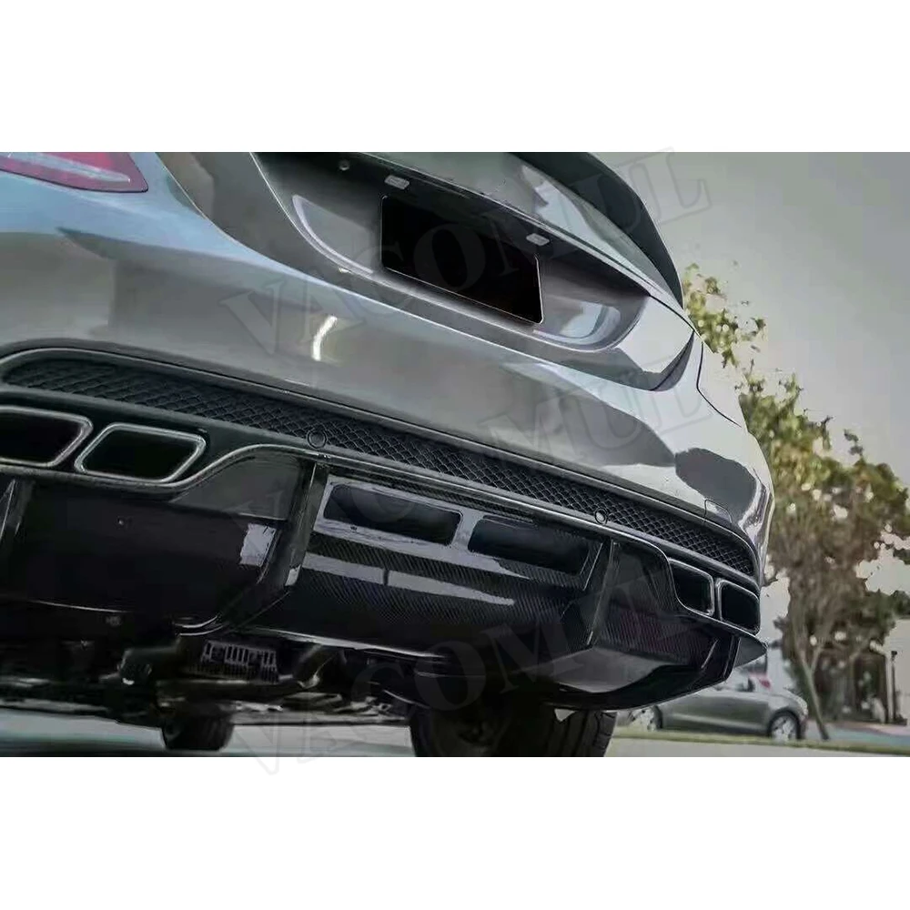 C Класс P Стиль диффузор из углеродного волокна губа на задний бампер для Mercedes Benz