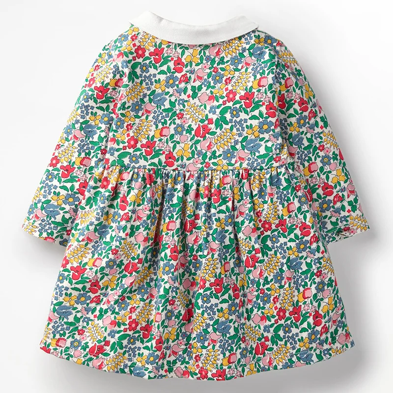 Little maven kids girls fashion brand autumn children's dress baby girls clothes Cotton flower print toddler girl dresses S0519