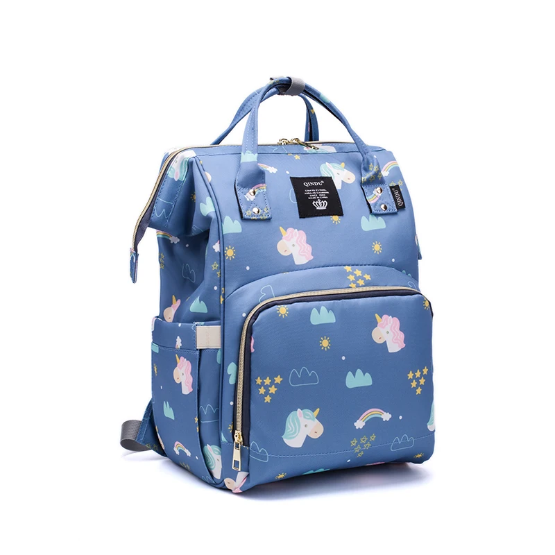 light blue Мода мумия средства ухода за кожей для будущих мам подгузник сумка большой ёмкость рюкзак сумка под подгузники Desinger кормящих - Цвет: light blue