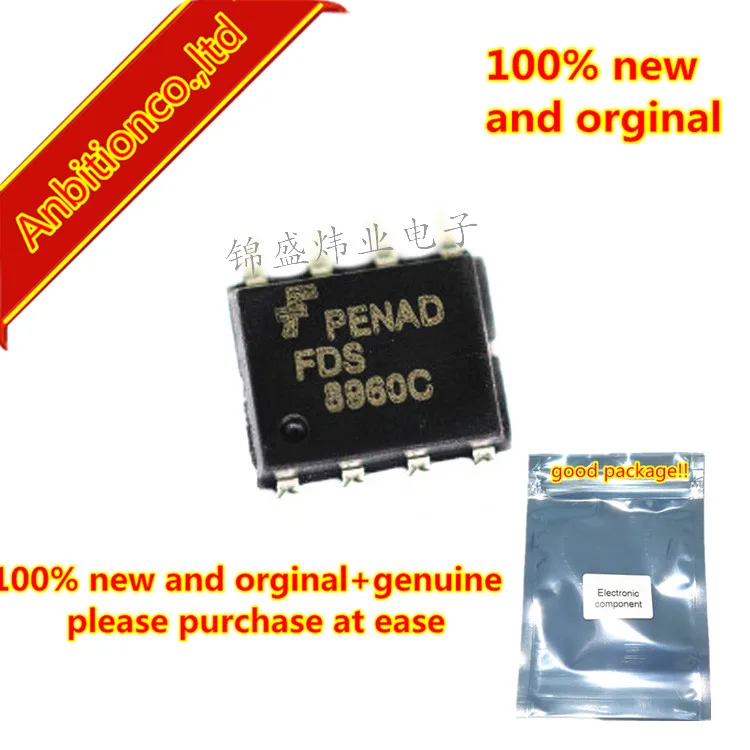 

10pcs 100% new and orginal FDS8960C SOP8 Dual N & P-Channel PowerTrench MOSFET in stock