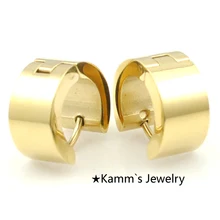 Высокая полировка! простые Brincos мужские кольца горячие золотые серьги из нержавеющей стали модные ювелирные изделия brincos de ouro KE441