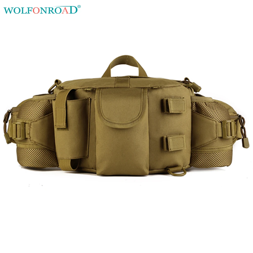 

WOLFONROAD Men Tactical Waist Bag Running Waist Bags Fanny Pack Army BELT BAG Outdoor Military Hiking Cycling Bag Pack L-SHZ-30