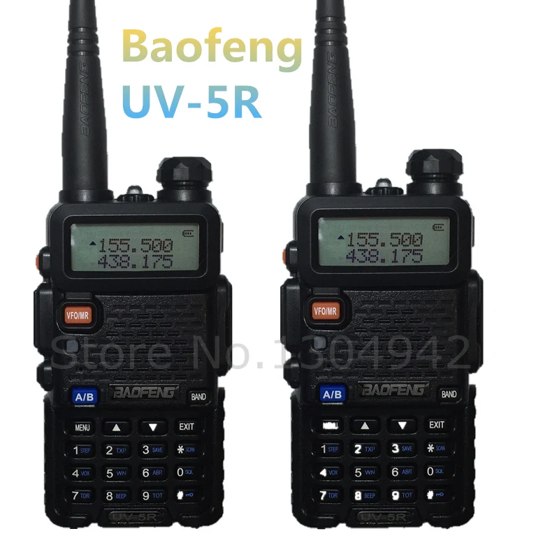 2 PCS BAOFENG UV 5R WALKIE TALKIE Black ham amateur two way radio dual band vhf