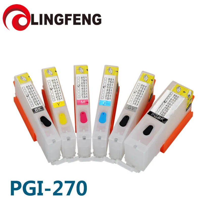 Заполняемый пустой картридж для canon MG7720 TS8020 TS9020 TS6020 с чипом ARC PGI270 270 271 серый|ink