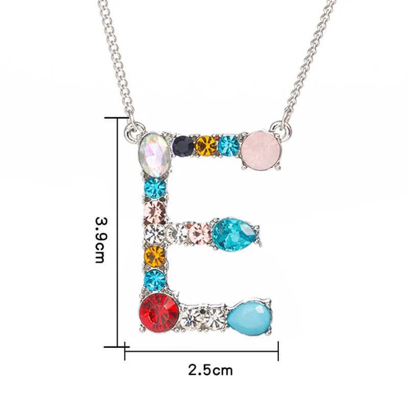 Товар кулон CZ ожерелье именной, буква ожерелье Имя ювелирные изделия для женщин аксессуары подарок девушки - Окраска металла: E