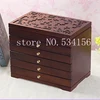 Caja de madera con espejo para joyas, versión mejorada, caja de almacenamiento, muestra de regalos, joyería, Lagre, cofre de envase, caja de regalo ► Foto 3/6