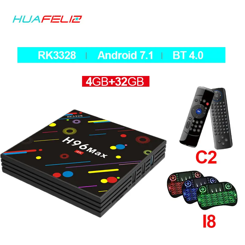 

2018 New H96 MAX H2 Android 7.1 Smart TV box Rockchip RK3328 Quad-core 4GB 32GB BT 4.0 Media Player pk h96 PRO+