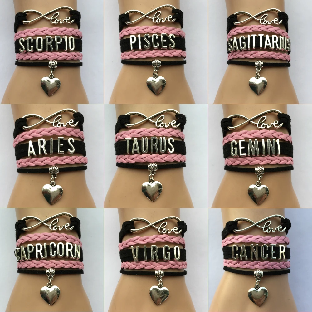 

Drop Shipping Infinity Love 12 Constellation Bracelets- Aries/Taurus/Gemini /Cancer /Virgo /Scorpio/Pisces Zodiac Sign Bracelets