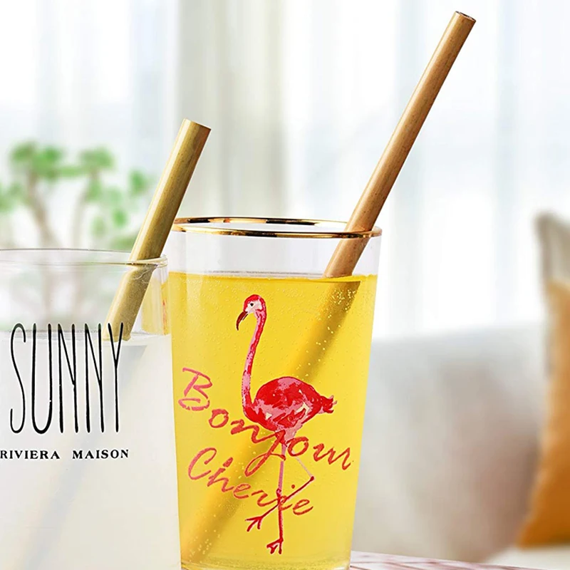 Organic Bamboo Straw Reusable Drinking Straw Eco-Friendly Party Wedding Cocktail Juice Drink Straws Bar Supply Tableware (5)