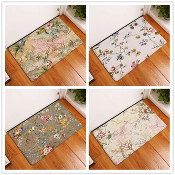 

2017 New Home Decor Colorful Flowers Carpets Non-slip Kitchen Rugs for Home Living Room Floor Mats 40X60 50X80cm