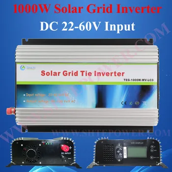 

1000W Solar Grid Tie Inverter with LCD display 22-60V to 100V, 110V, 120VAC new technology inverter