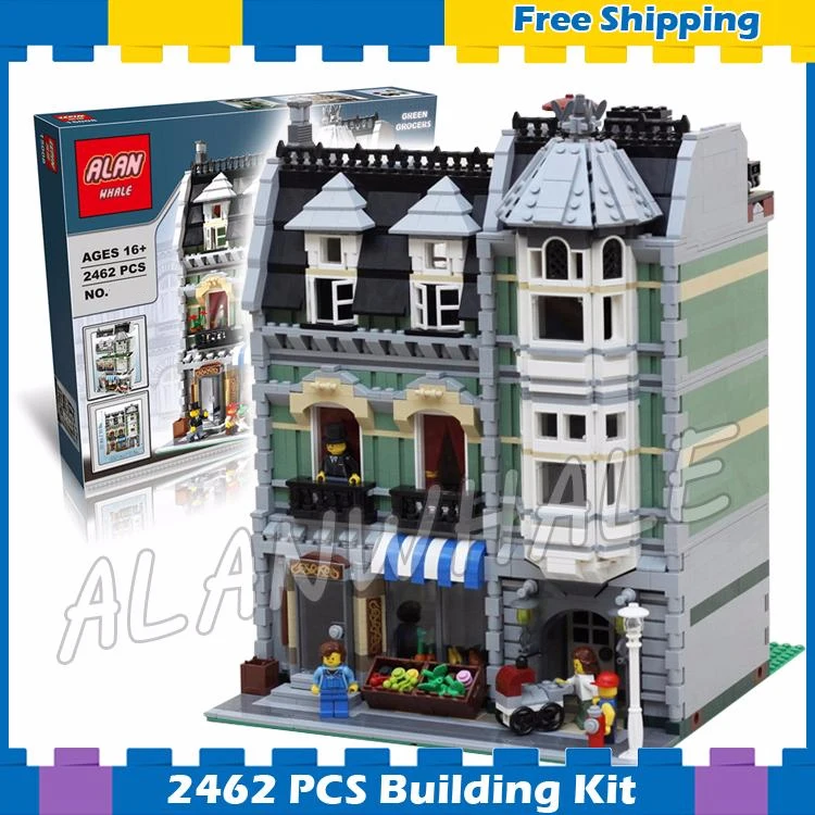 

2352pcs Creator Expert Green Grocer Hall Apartments Construct 30005 Model Modular Building Gift sets Blocks Compatible with Lego