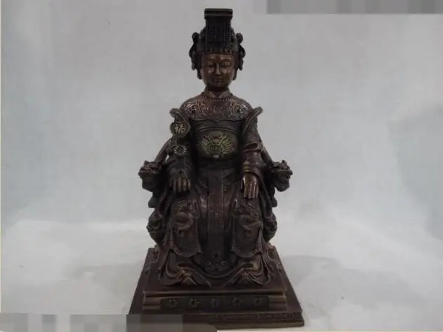 

S3867 13 Chinese Bronze Copper Phoenix Queen Mother emperor Empress God Buddha Statue