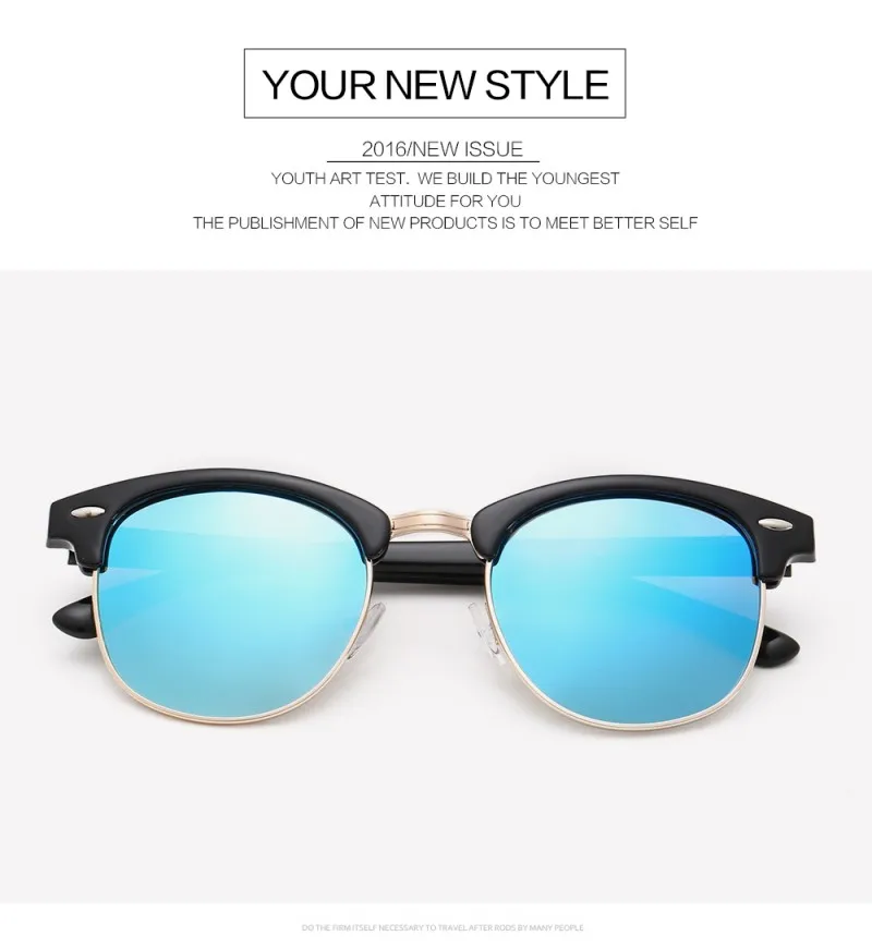 Мужские UV400 Солнцезащитные очки для мужчин и женщин, роскошные винтажные полуоправы, фирменный дизайн, модные зеркальные солнцезащитные очки для женщин