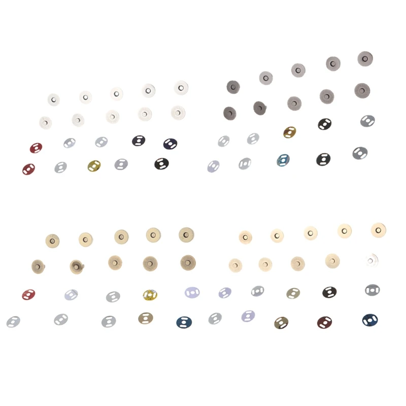 

THINKTHENDO 5pcs Magnetic Clasp Purse Snaps Closures 18mm Round Sewing Button Bag Press Stud