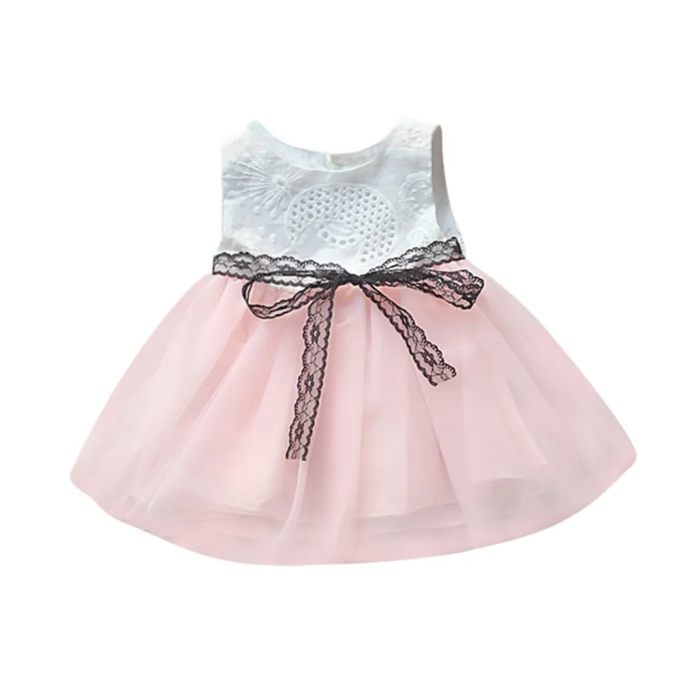

Baby Girl dress Summer Dresses Girl Party Princess wedding Tulle tutu Bow Lace Toddler Clothes birthday Dress vestidos bebes 4