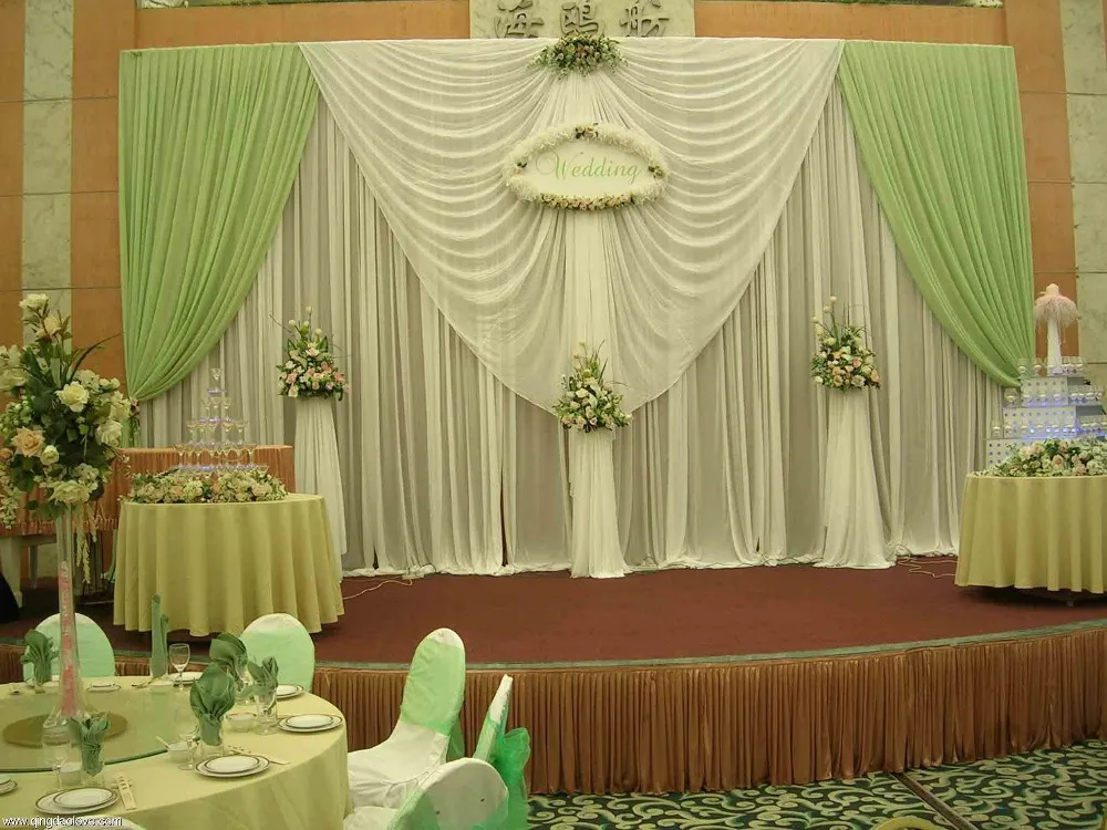 3m*6m-wedding-backdrop-,white-and-green-color-banquet-...
