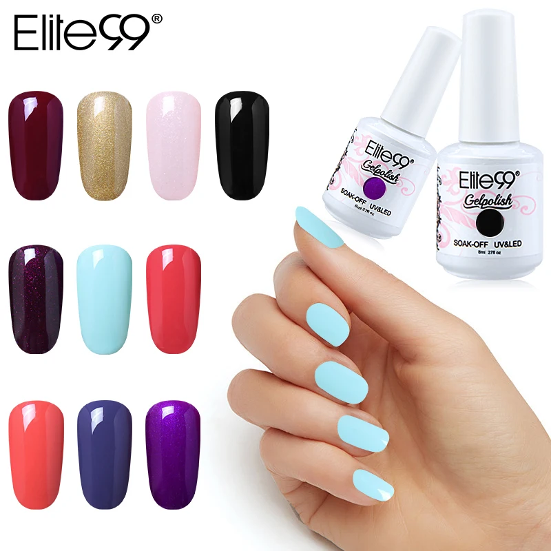 

Elite99 8ml Soak Off UV LED Gel Polish Nail Gel Hybrid Varnish Semi Permanent Nail Gel Lacquer Nail Art Design Manicure Enamel