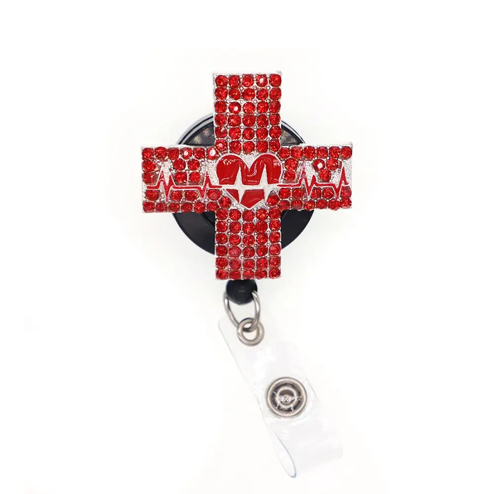 Christian Cross Badge Holder With Retractable Reel, Badge Holder,  Personalized Badge Holder, Corporate Gifts 