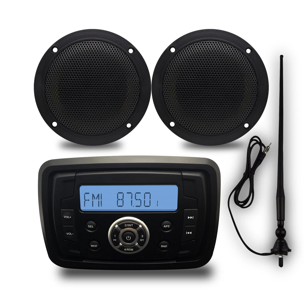 Водонепроницаемая bluetooth колонка стереосистема для лодок mp3 плеер 4 дюймовый