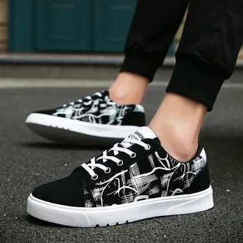 

2019 Brand New Style Retro Style Men canvas Shoes, High Quality Men Casual Shoes, Lace Up Casual Shoes Men Flat shoes size39-44