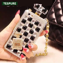 

YESPURE Fancy Phone Cases for Girls Diamond Luxury Case Woman for Iphone 7plus Perfume Bottle Phone Accessories with Rope