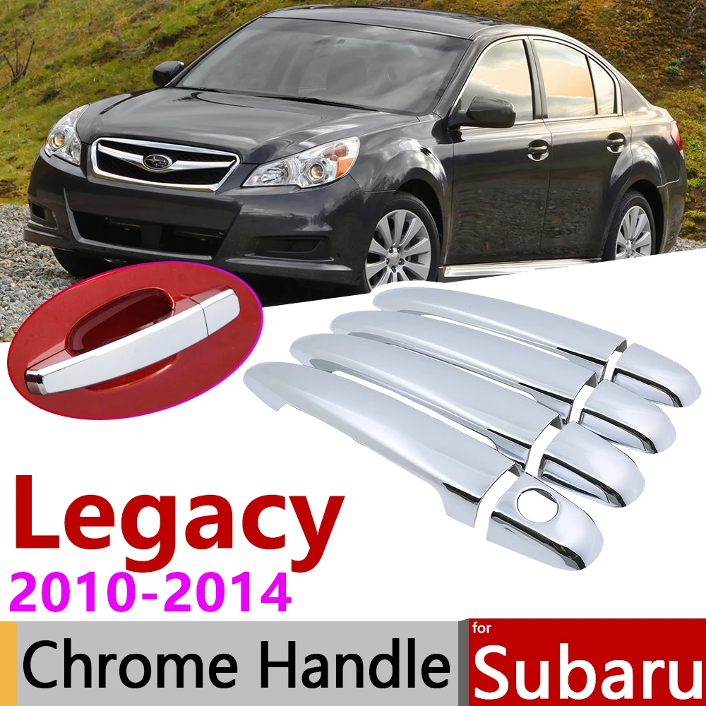 

for Subaru Legacy BM BR 2010~2014 Chrome Exterior Door Handle Cover Car Accessories Stickers Trim Set of 4Door 2011 2012 2013