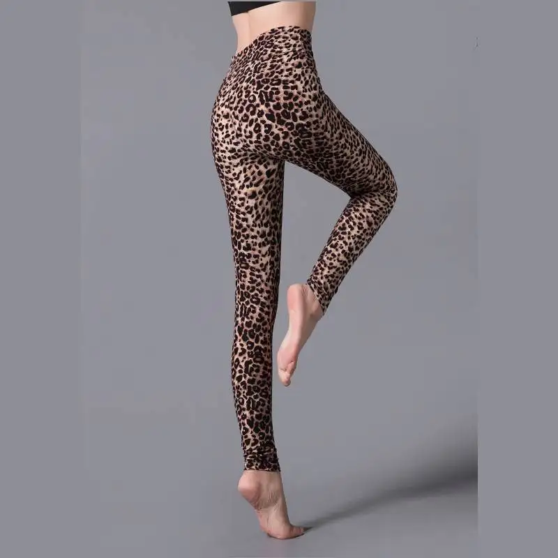 YSDNCHI New Stripe Leopard Print Leggings Women High Waist Legings Work Out Legging Sporting Push Up Trousers Fitness Leggins