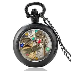 Винтажный Стиль кварцевые карманные часы ожерелье бронзовые Подвесные часы CCCP Россия эмблема коммунизма лучшие подарки