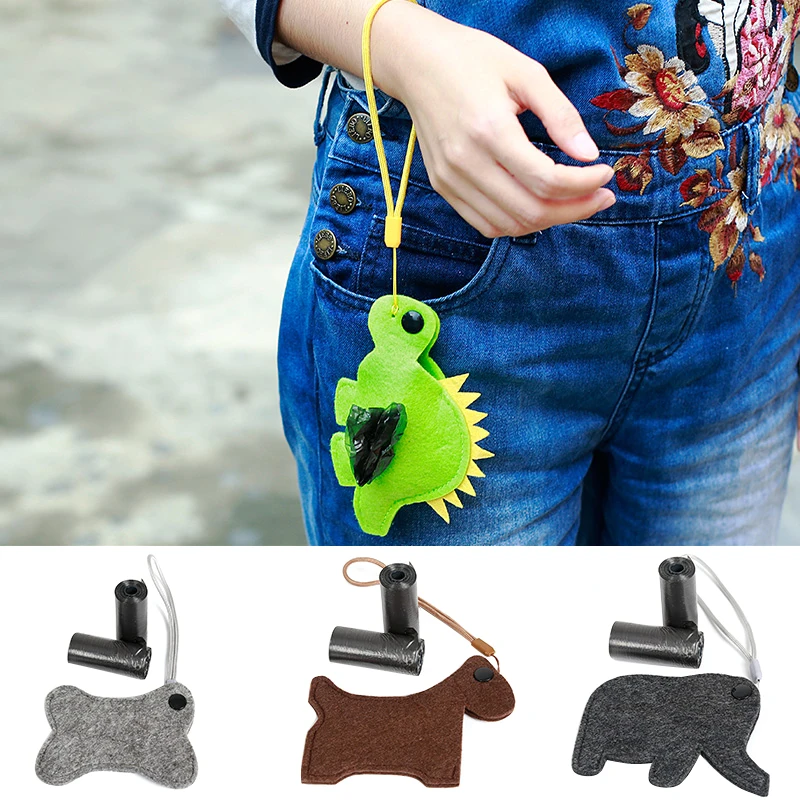 

Outdoor Portable Poop Bag Holder Cute Animal Shape Dog Waste Bags Easy Degradable Pet Poop Bags Dispenser Dog Cleaning Products