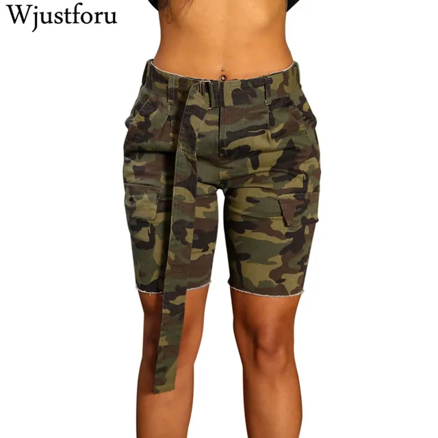 Buy Wjustforu Classic Camouflage Shorts Women Bodycon