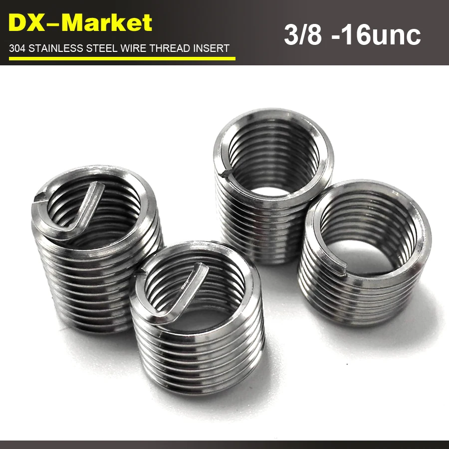 

3/8-16unc x2.5D , 100pcs , 304 stainless steel 3/8 unc thread inserts , sus304 wire thread repair fasteners