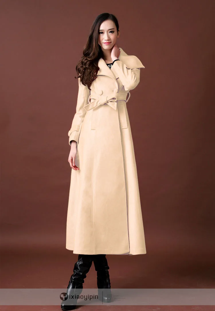 Новое Осеннее и зимнее шерстяное пальто, ультра длинное дизайнерское утепленное шерстяное Женское пальто, женские шерстяные пальто, верхняя одежда - Цвет: no cotton wadded 6
