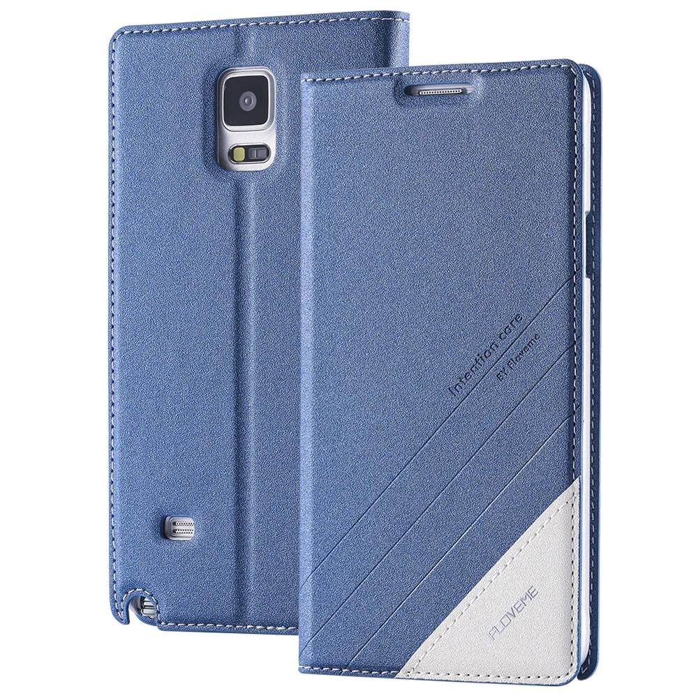 Business Style Luxury Magnetic Flip Leather Cell Phone Case For Samsung Galaxy Note 4 N9100 IV Card Slot Wallet Cover Bag Note4