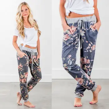 

2017 Hot Sale Women Ladies Long Loose Casual Drawstring Knitted Pants Trousers