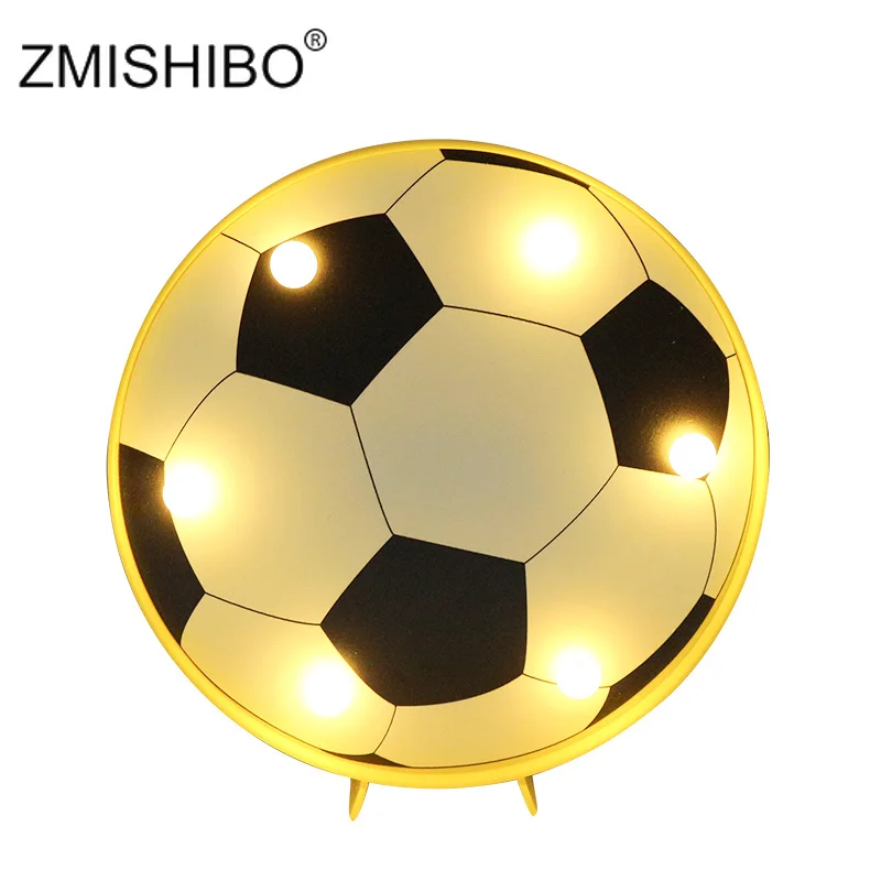 Zmisibo 3D 1 5 Вт Красочные Футбольные ночные светильники для мальчиков прикроватная