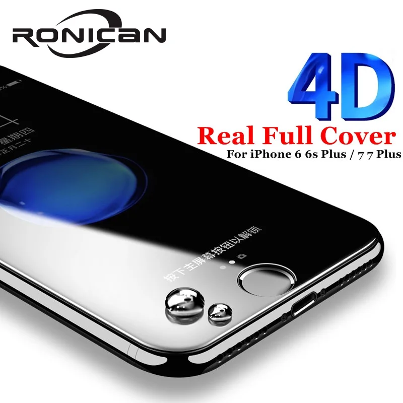 RONICAN New-4D-Full-Cover-Tempered-Glass-For-iPhone-6-6s-Plus-COLD-CARVING-Screen-Protector-Film