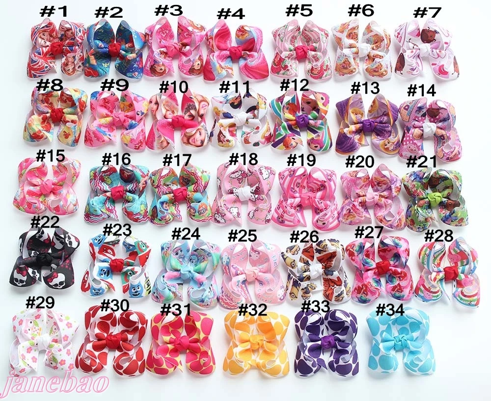 

free shipping 2017 Newests 500pcs 3'' ABC hair bows Boutique hair bows clips aril hair bows DOC ALice hair bows Cinderella