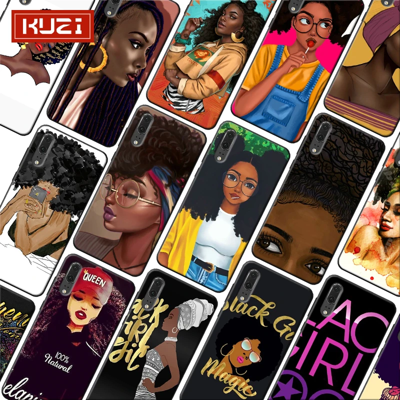 Мягкий силиконовый чехол для телефона huawei honor 20 lite 8x 9x pro 10 v30 Afro Girls Black женщин Art Poppin