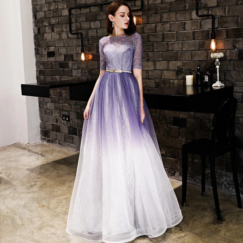 

Beauty Elegant Evening Dress 2019 Long Lace Up A line Formal Party Prom Reflective Dress Floor-length robe de soiree