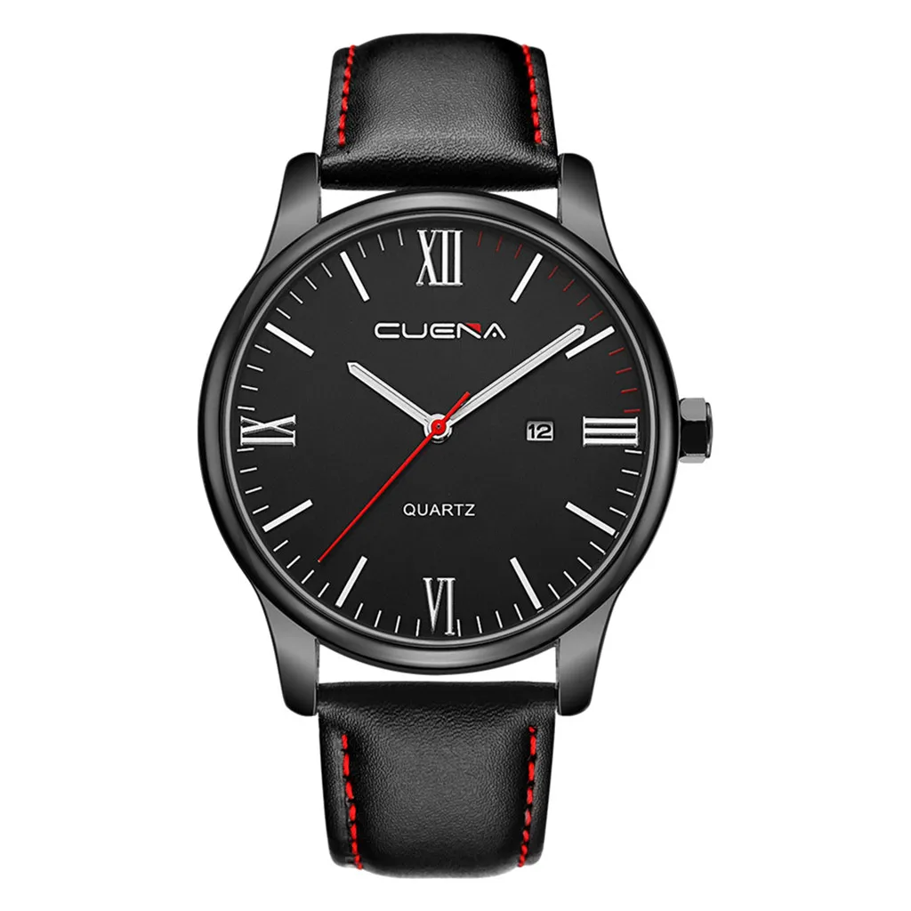 Reloj hombre Роскошные мужские кварцевые аналоговые часы из искусственной кожи с