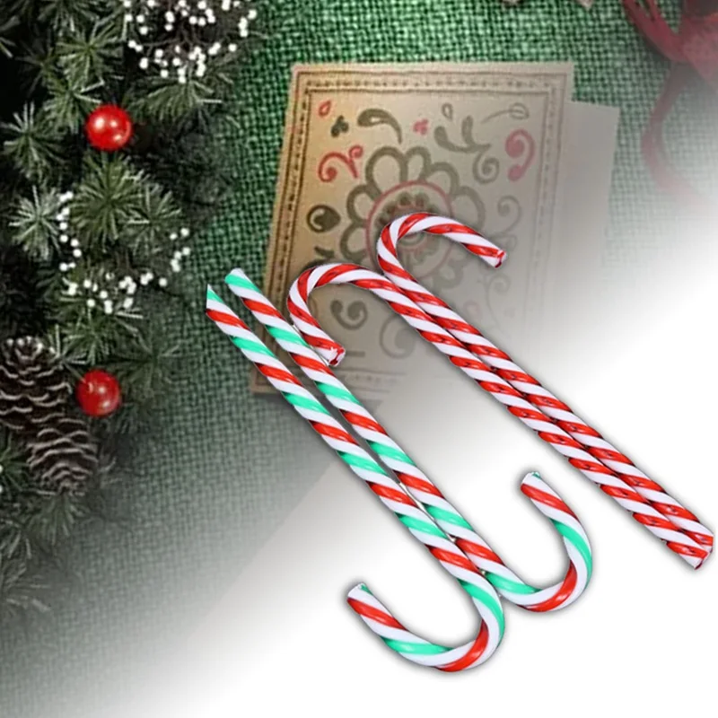 

6pcs/Lot Christmas Tree Decoration Nice Gift Christmas Candy Crutch Pendant Merry Christmas Xmas Hanging Ornament Party Supplies