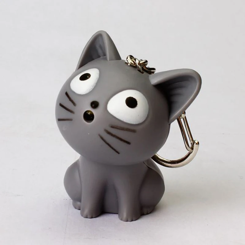 

1 Pc Popular Cheese Cat Luminous Keychain Chi's Cat Luminous Keyring Sound Light LED Flashlight Keyring Luminous Toy