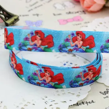 

5/8 inch Free shipping Elastic FOE Mermaid printed headband diy hair band wholesale OEM H2161