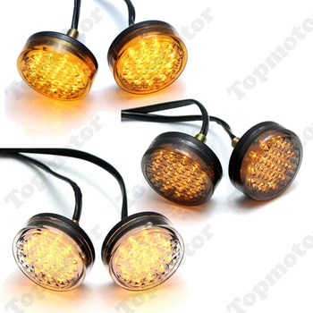 

Universal LED Motorcycle Round Front Rear Turn Signal Indicator Light 12V E8 Amber Light Lamp For Harley Bobber Chopper Custom