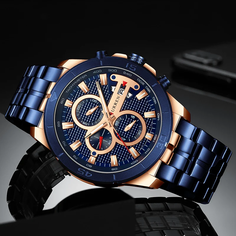 Billige CURREN Männer Uhr Top Luxus Marke Edelstahl Business Uhr Chronograph Armee Sport Quarz Männlichen Uhren Relogio Masculino