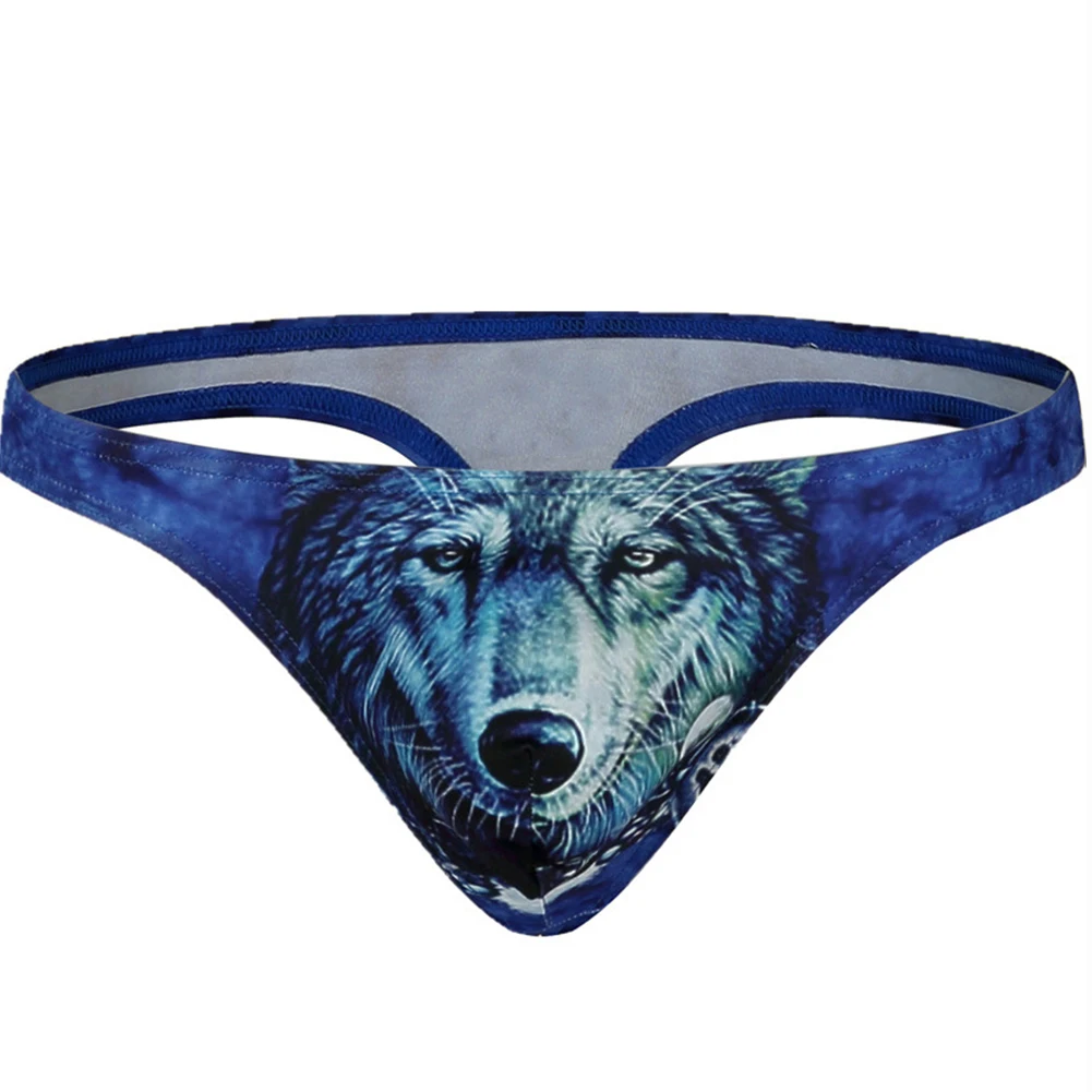 

2019 Hot 3D Animal Print Men U Convex Bulge Pouch G-string Thongs Low Rise Underwear