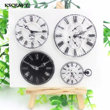 

KSCRAFT Clocks Transparent Clear Silicone Stamps for DIY Scrapbooking/Card Making/Kids Christmas Fun Decoration Supplies 048