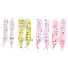 1 пара шнурков струны Снежинка пряжа плоский атласный Шелковый лента шнурки обуви кроссовки спортивная обувь 4 цвета