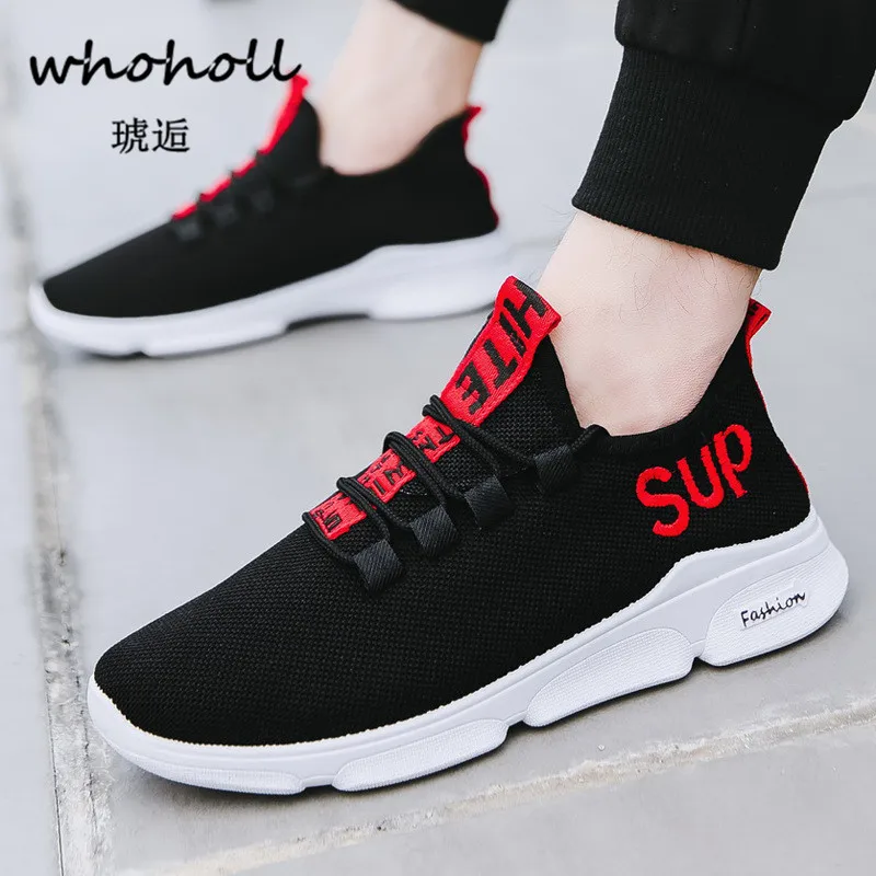 Whoholl Noir Zapatillas Respirant Chaussures Hommes rouge Autum Lacets Hombre blanc Formateurs Mode Sneakers À Casual Appartements rqrOa
